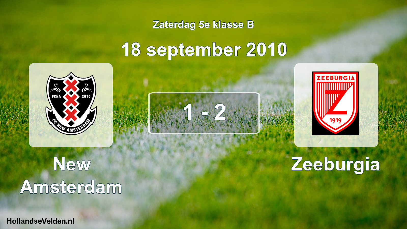 Total number of matches played: New Amsterdam - Zeeburgia 1 - 2 (18 September 2010)