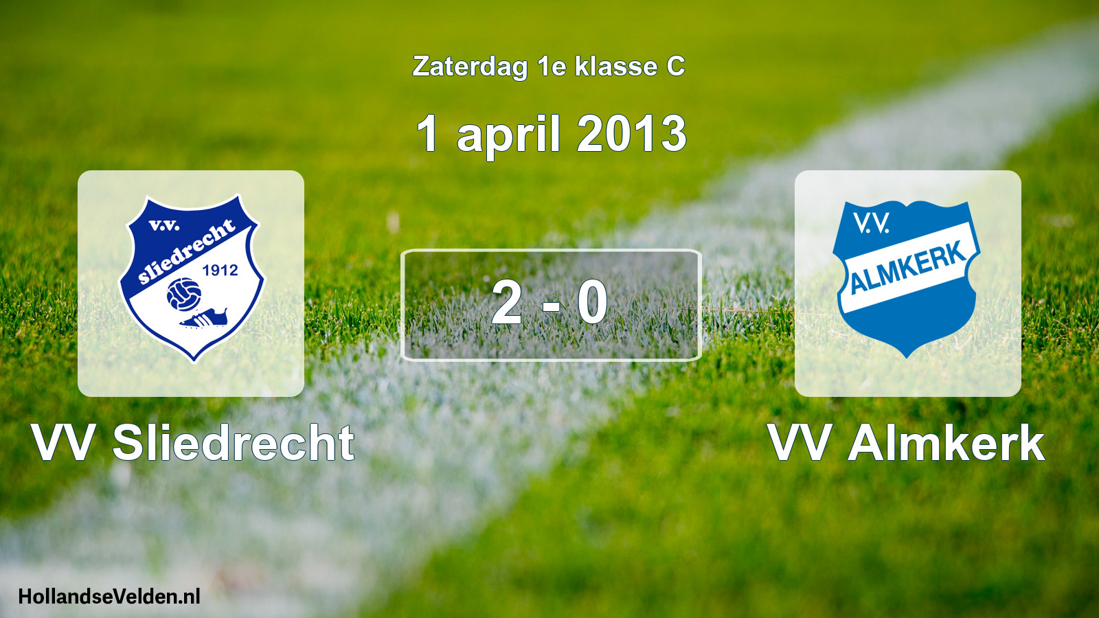 Total number of matches played: VV Sliedrecht - VV Almkerk 2 - 0 (1 April 2013)