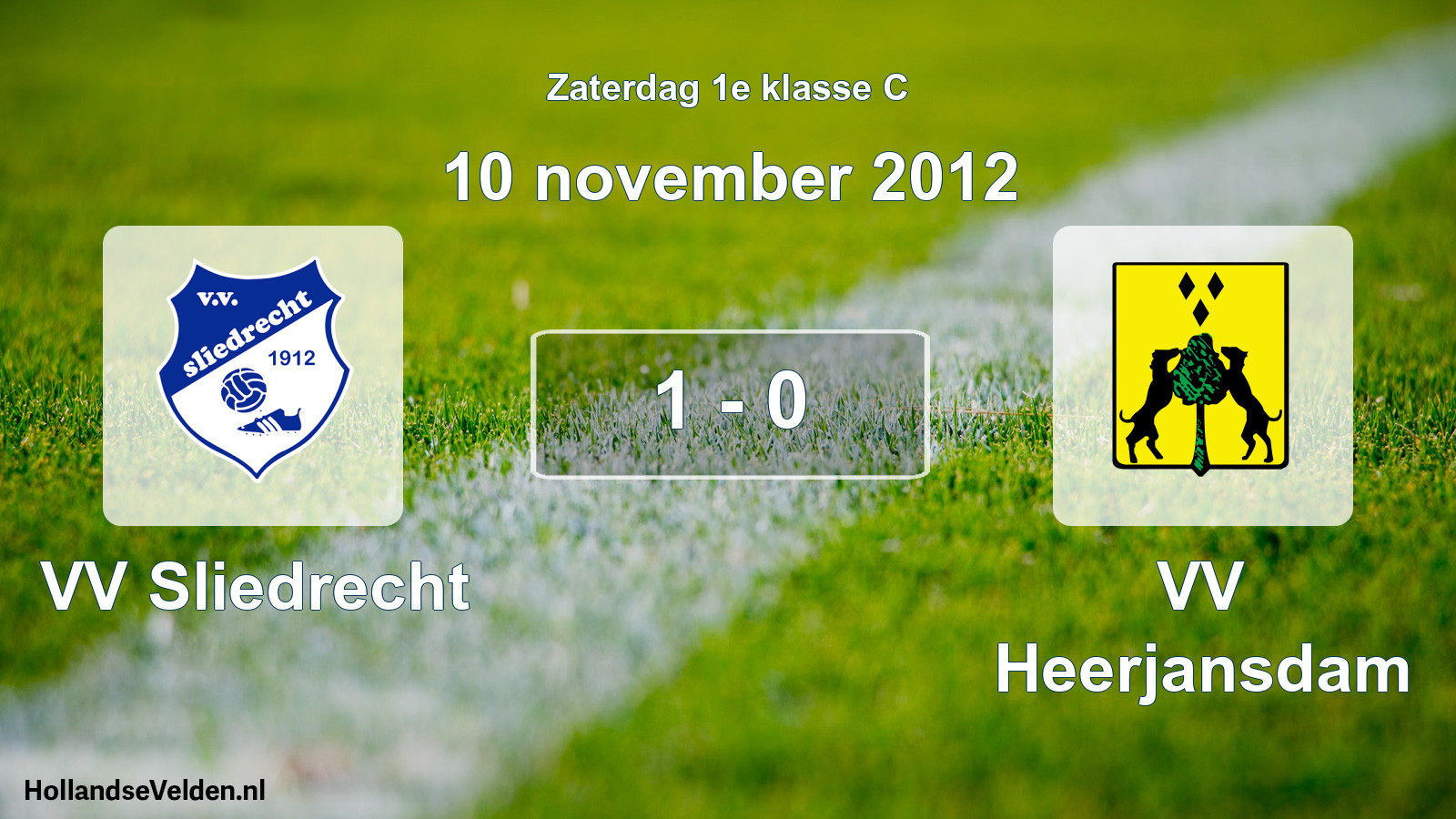 Total number of matches played: VV Sliedrecht - VV Heerjansdam 1 - 0 (10 November 2012)