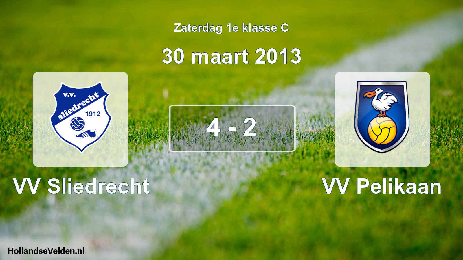 Total number of matches played: VV Sliedrecht - VV Pelikaan 4 - 2 (30 March 2013)