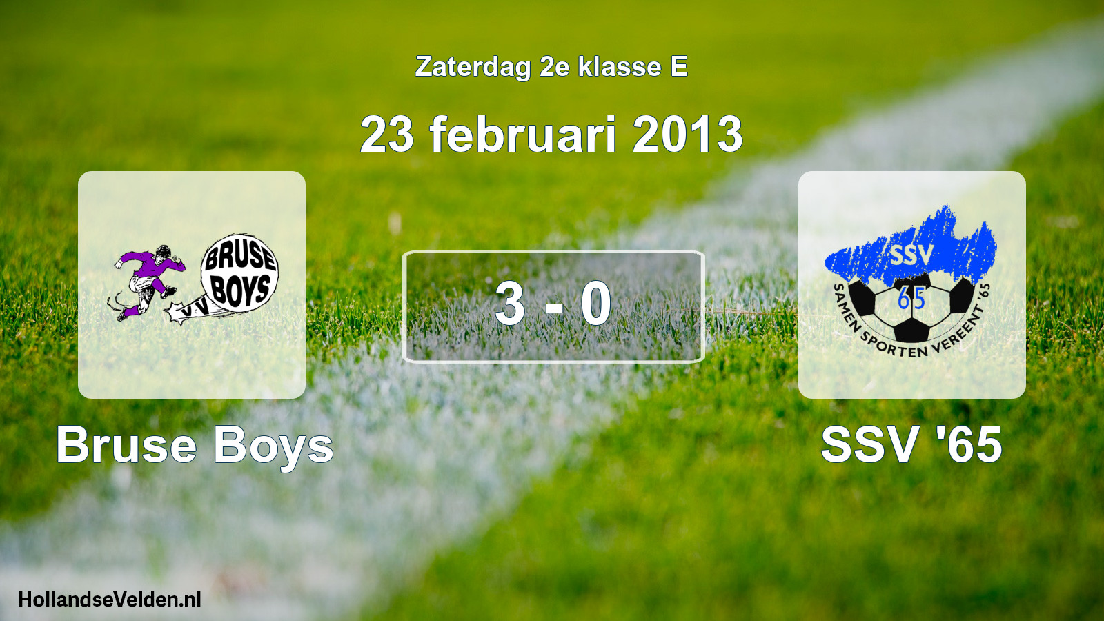 Total number of matches played: Bruse Boys - SSV '65 3 - 0 (23 February 2013)