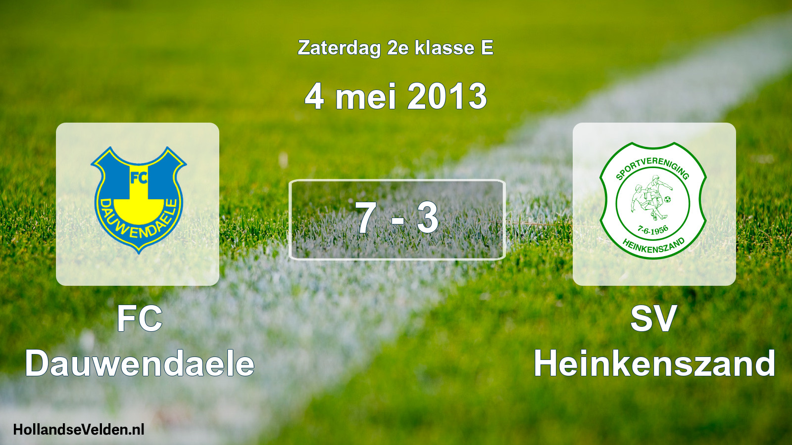 Total number of matches played: FC Dauwendaele - SV Heinkenszand 7 - 3 (4 May 2013)