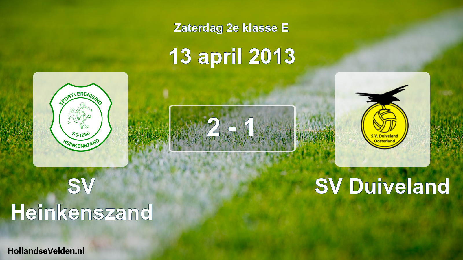 Total number of matches played: SV Heinkenszand - SV Duiveland 2 - 1 (13 April 2013)