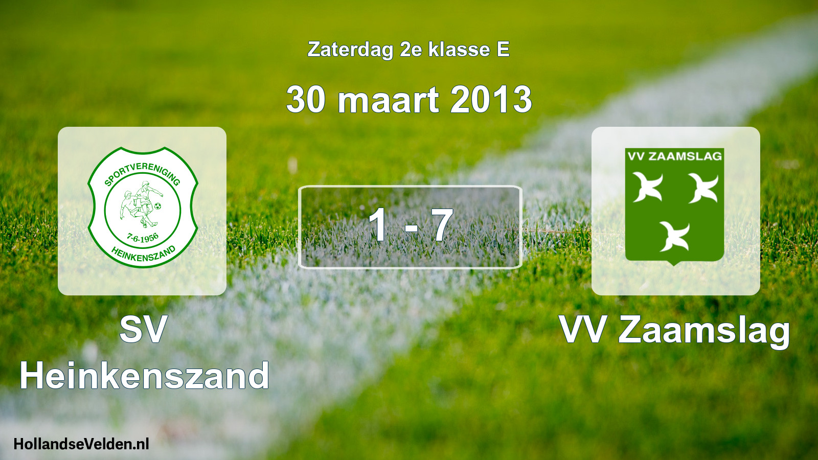 Total number of matches played: SV Heinkenszand - VV Zaamslag 1 - 7 (30 March 2013)