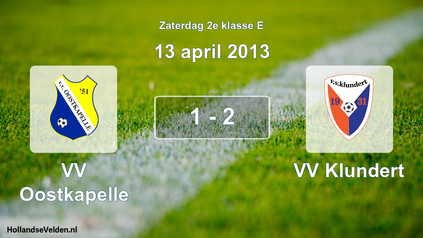 Total number of matches played: VV Oostkapelle - VV Klundert 1 - 2 (13 April 2013)
