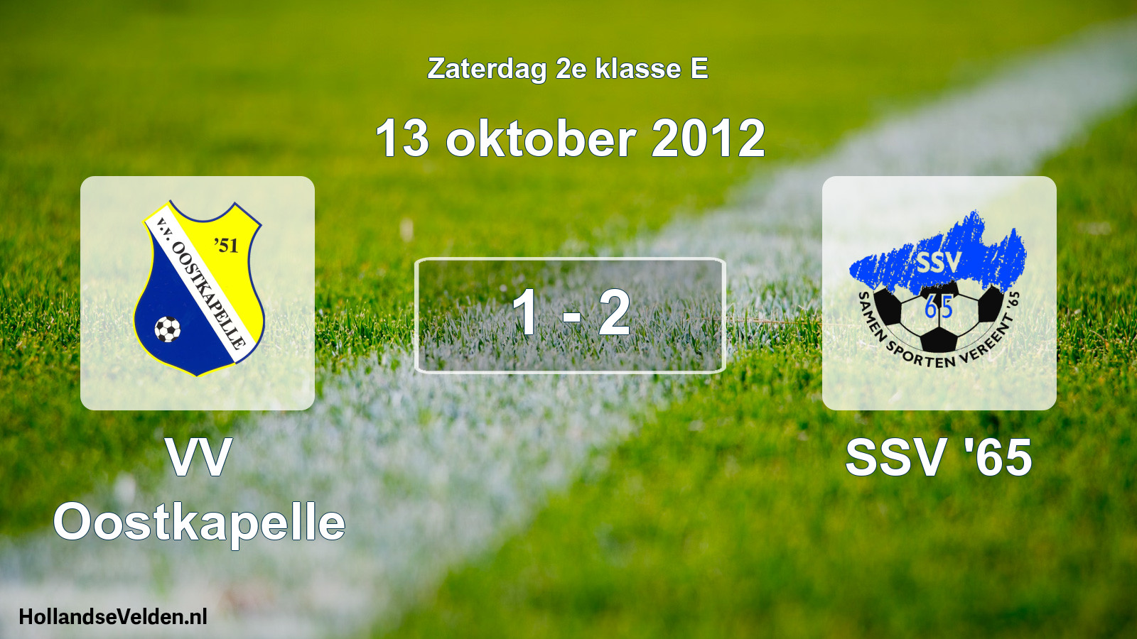Total number of matches played: VV Oostkapelle - SSV '65 1 - 2 (13 October 2012)