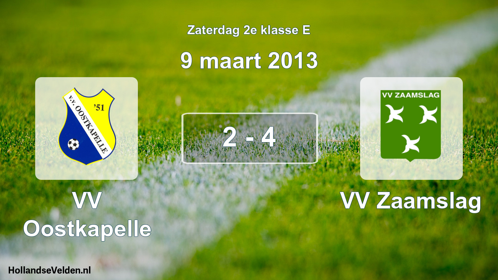 Total number of matches played: VV Oostkapelle - VV Zaamslag 2 - 4 (9 March 2013)