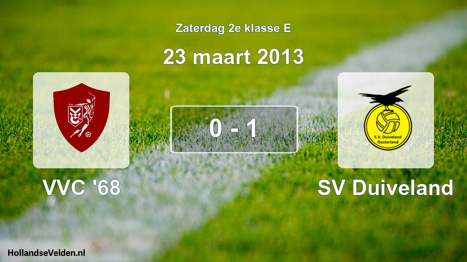 Total number of matches played: VVC '68 - SV Duiveland 0 - 1 (23 March 2013)
