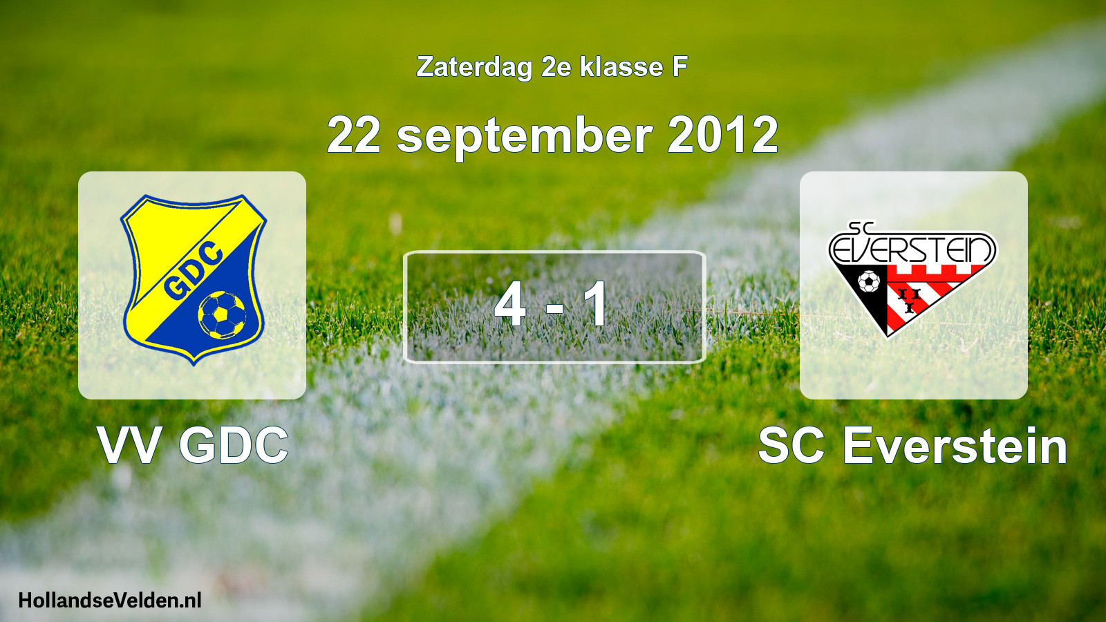 Total number of matches played: VV GDC - SC Everstein 4 - 1 (22 September 2012)