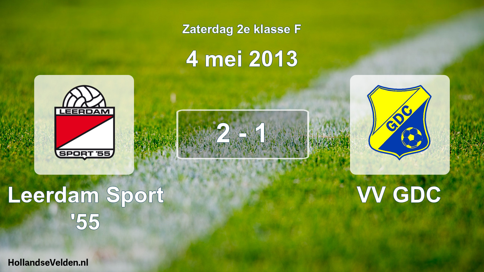 Total number of matches played: Leerdam Sport '55 - VV GDC 2 - 1 (4 May 2013)