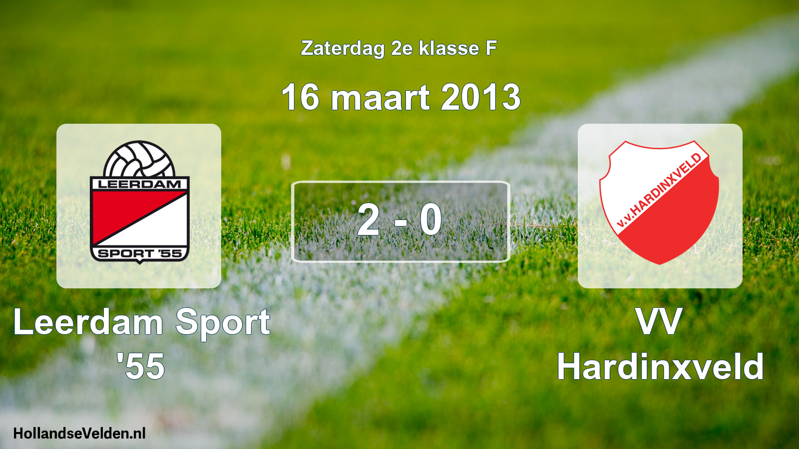 Total number of matches played: Leerdam Sport '55 - VV Hardinxveld 2 - 0 (16 March 2013)