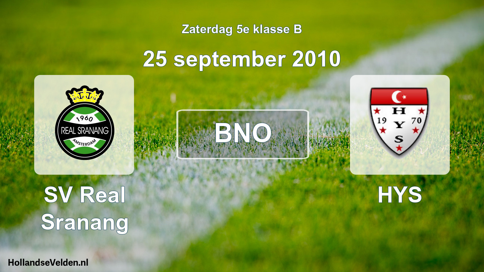 Geplande wedstrijd: SV Real Sranang - HYS (25 september 2010)