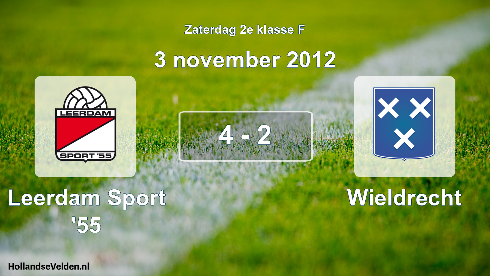 Total number of matches played: Leerdam Sport '55 - Wieldrecht 4 - 2 (3 November 2012)
