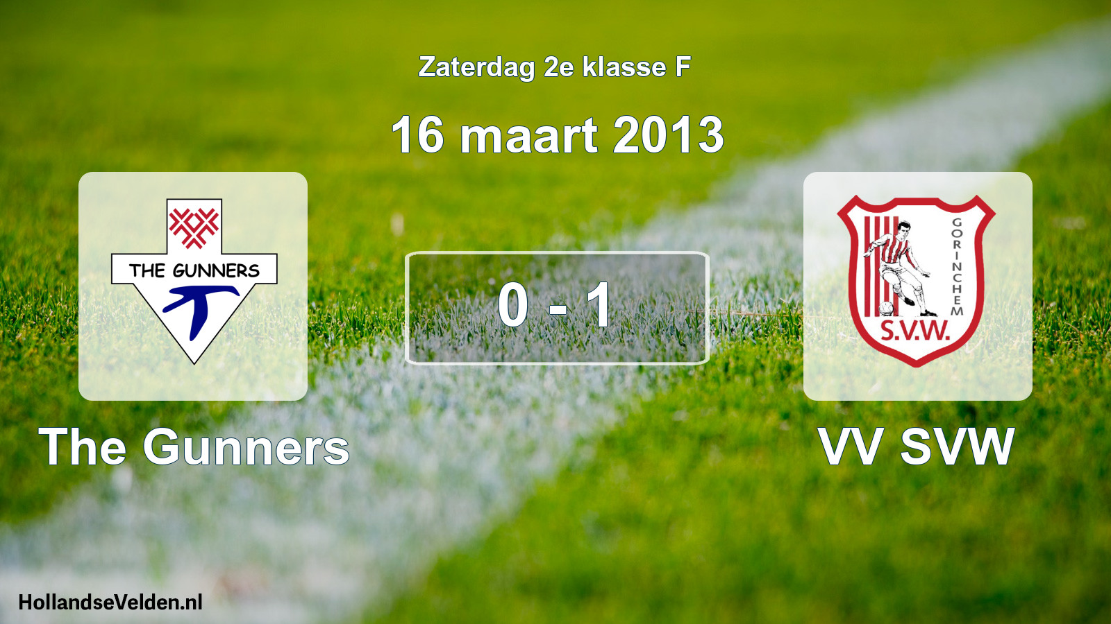 Total number of matches played: The Gunners - VV SVW 0 - 1 (16 March 2013)