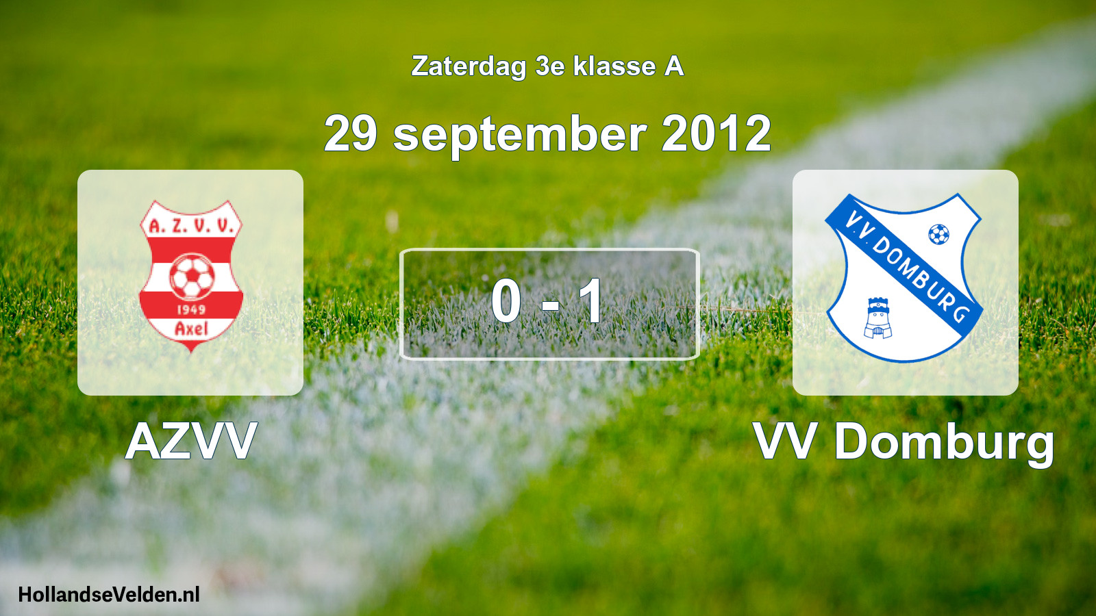 Total number of matches played: AZVV - VV Domburg 0 - 1 (29 September 2012)