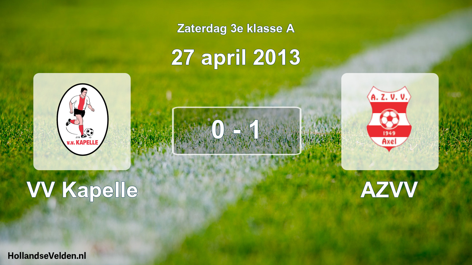 Total number of matches played: VV Kapelle - AZVV 0 - 1 (27 April 2013)