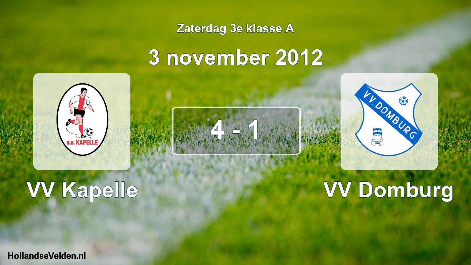 Total number of matches played: VV Kapelle - VV Domburg 4 - 1 (3 November 2012)