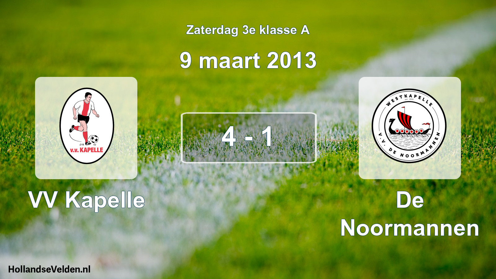 Total number of matches played: VV Kapelle - De Noormannen 4 - 1 (9 March 2013)