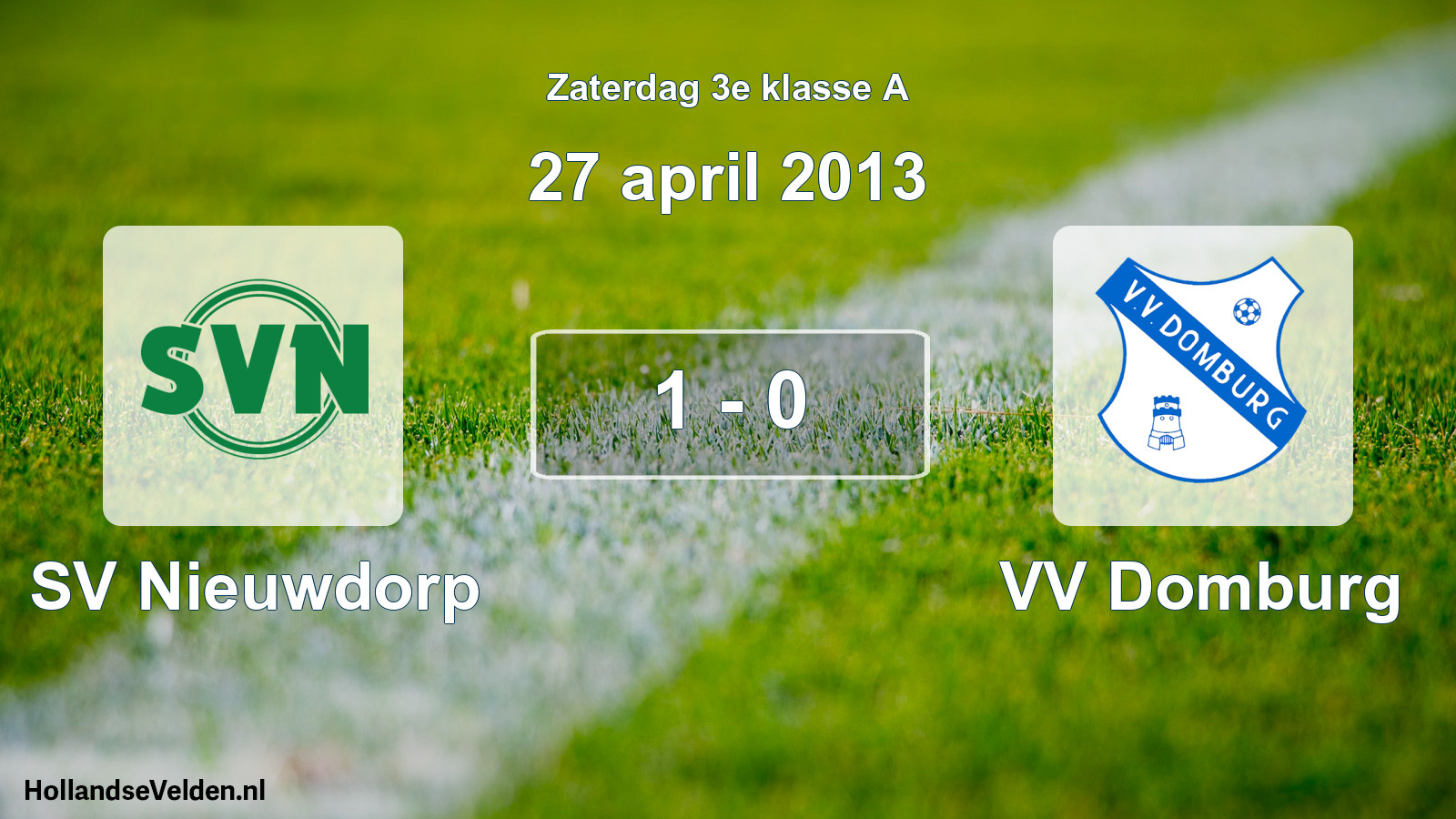 Total number of matches played: SV Nieuwdorp - VV Domburg 1 - 0 (27 April 2013)