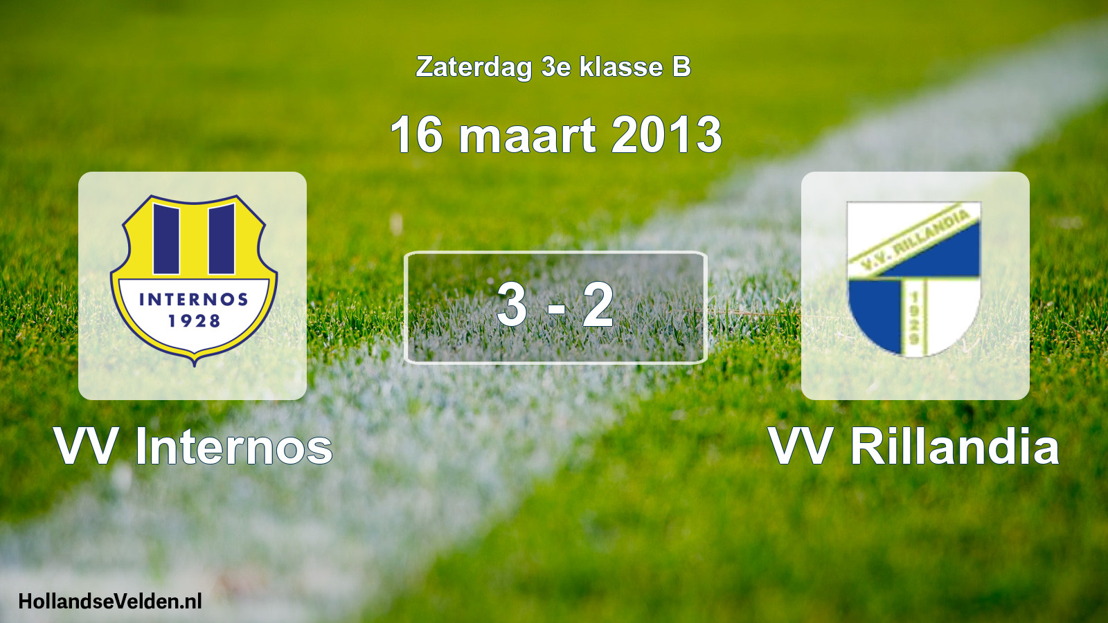 Total number of matches played: VV Internos - VV Rillandia 3 - 2 (16 March 2013)