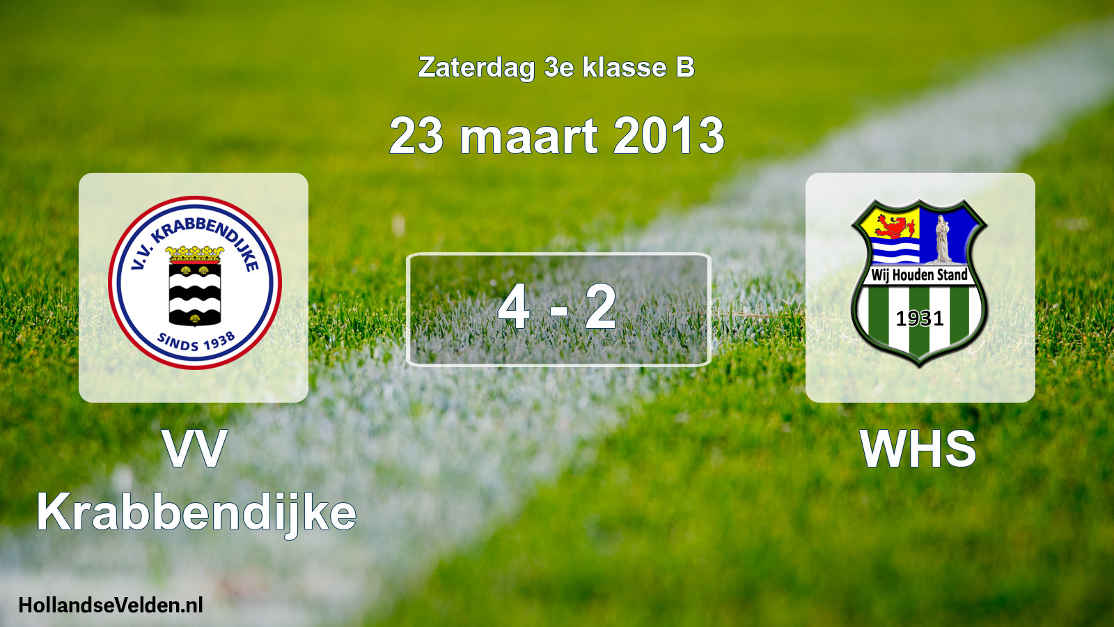 Total number of matches played: VV Krabbendijke - WHS 4 - 2 (23 March 2013)
