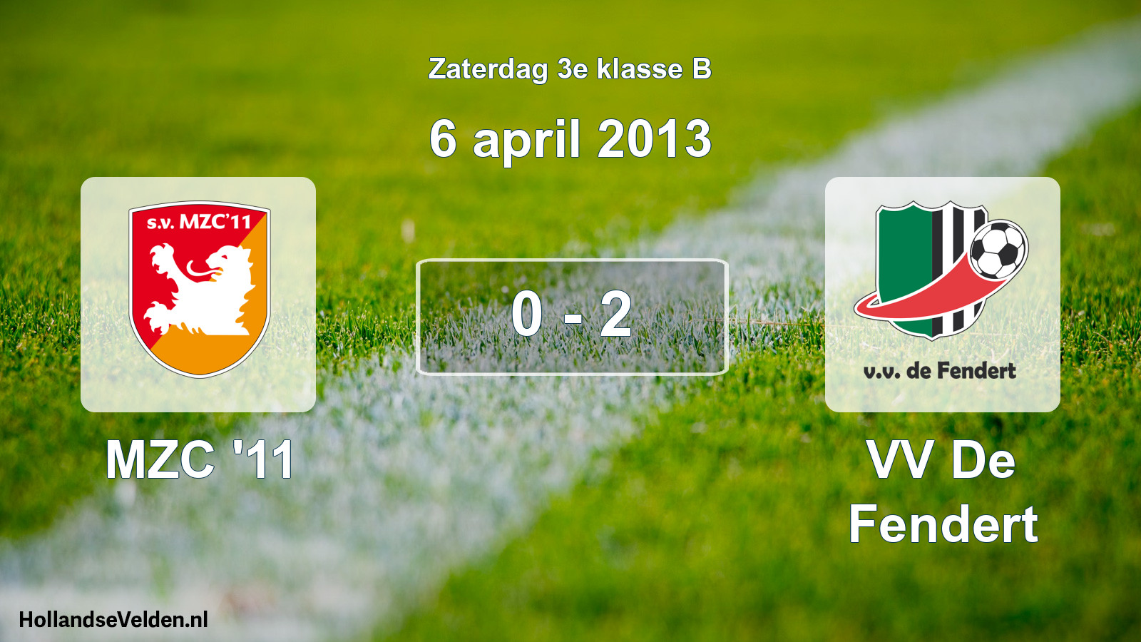 Total number of matches played: MZC '11 - VV De Fendert 0 - 2 (6 April 2013)
