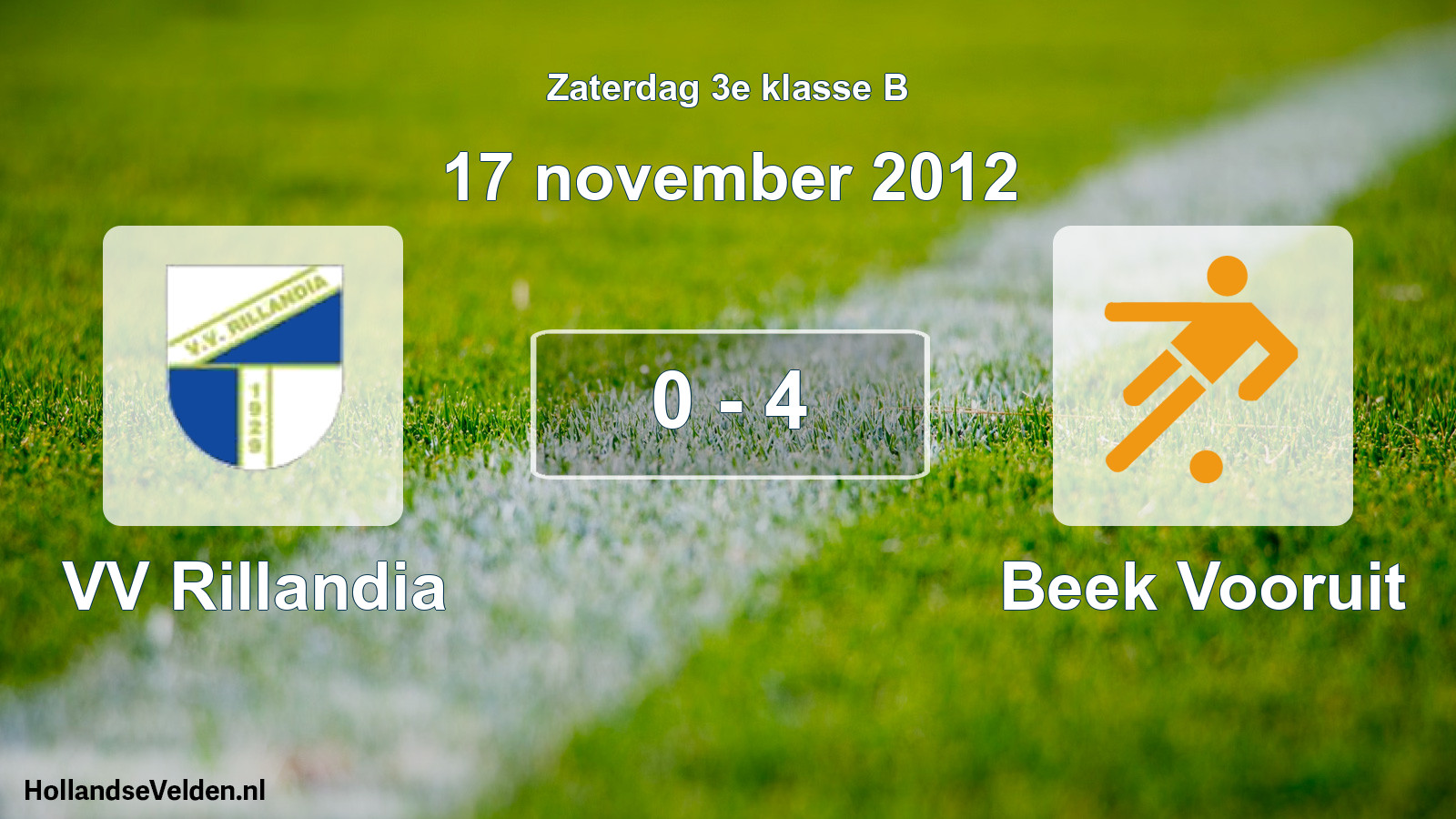 Total number of matches played: VV Rillandia - Beek Vooruit 0 - 4 (17 November 2012)