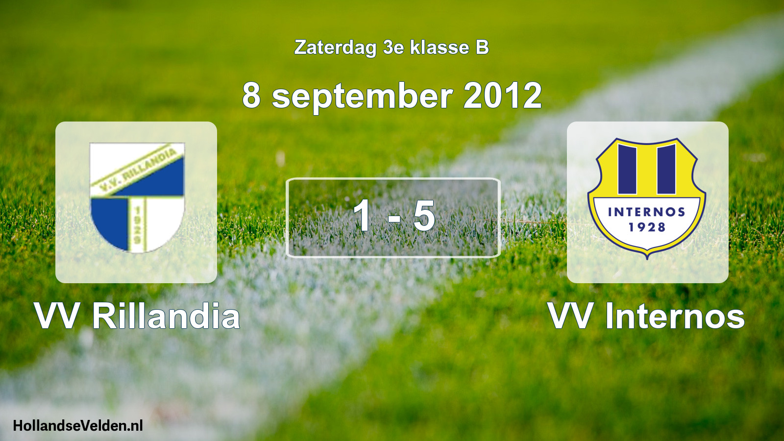 Total number of matches played: VV Rillandia - VV Internos 1 - 5 (8 September 2012)