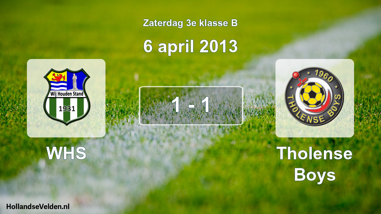 Total number of matches played: WHS - Tholense Boys 1 - 1 (6 April 2013)