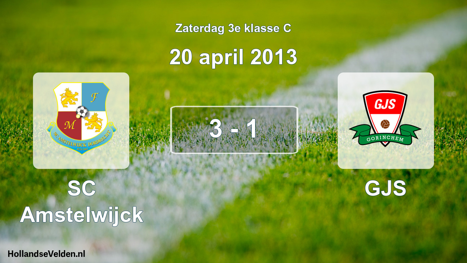 Total number of matches played: SC Amstelwijck - GJS 3 - 1 (20 April 2013)