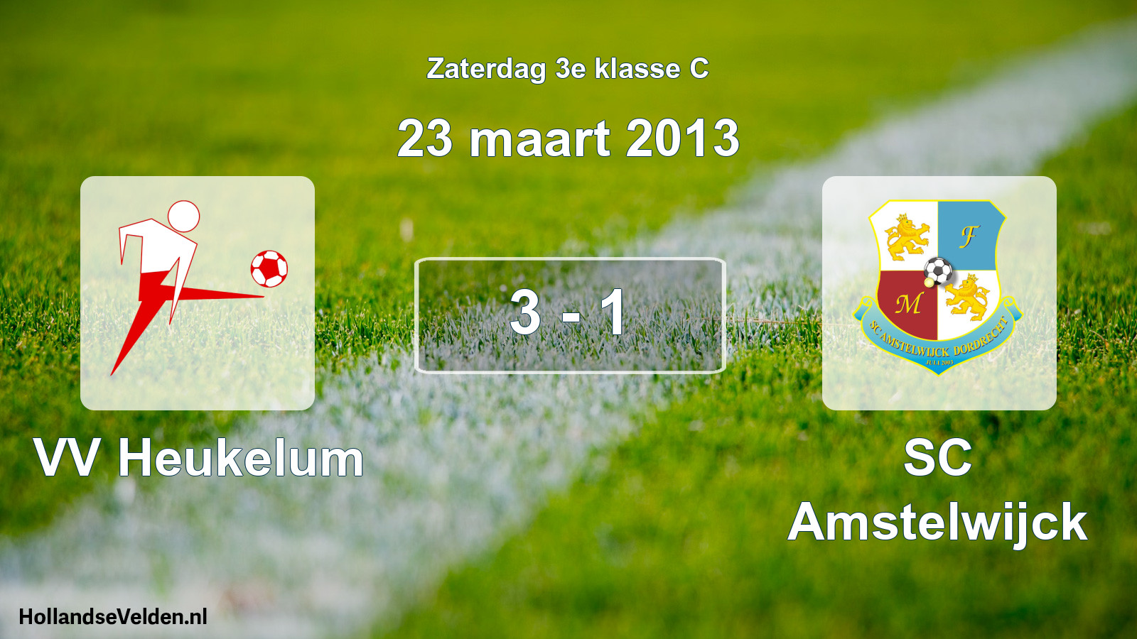 Total number of matches played: VV Heukelum - SC Amstelwijck 3 - 1 (23 March 2013)