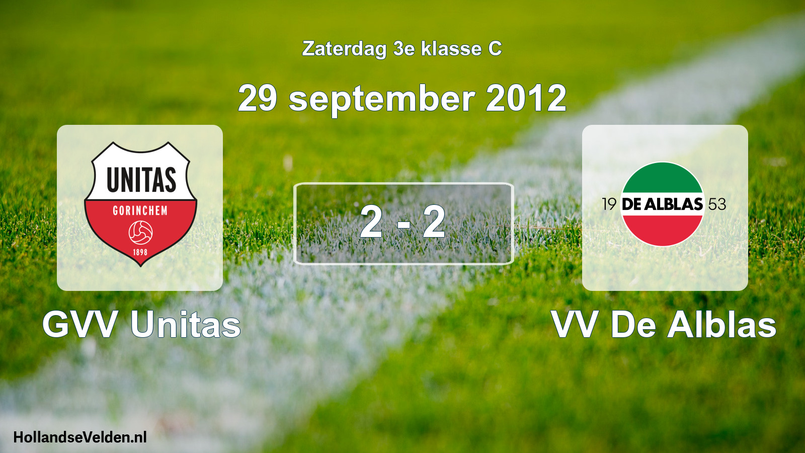 Total number of matches played: GVV Unitas - VV De Alblas 2 - 2 (29 September 2012)