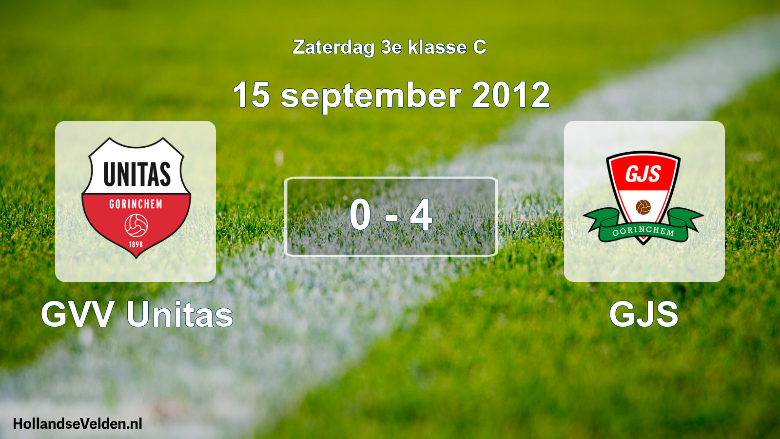 Total number of matches played: GVV Unitas - GJS 0 - 4 (15 September 2012)