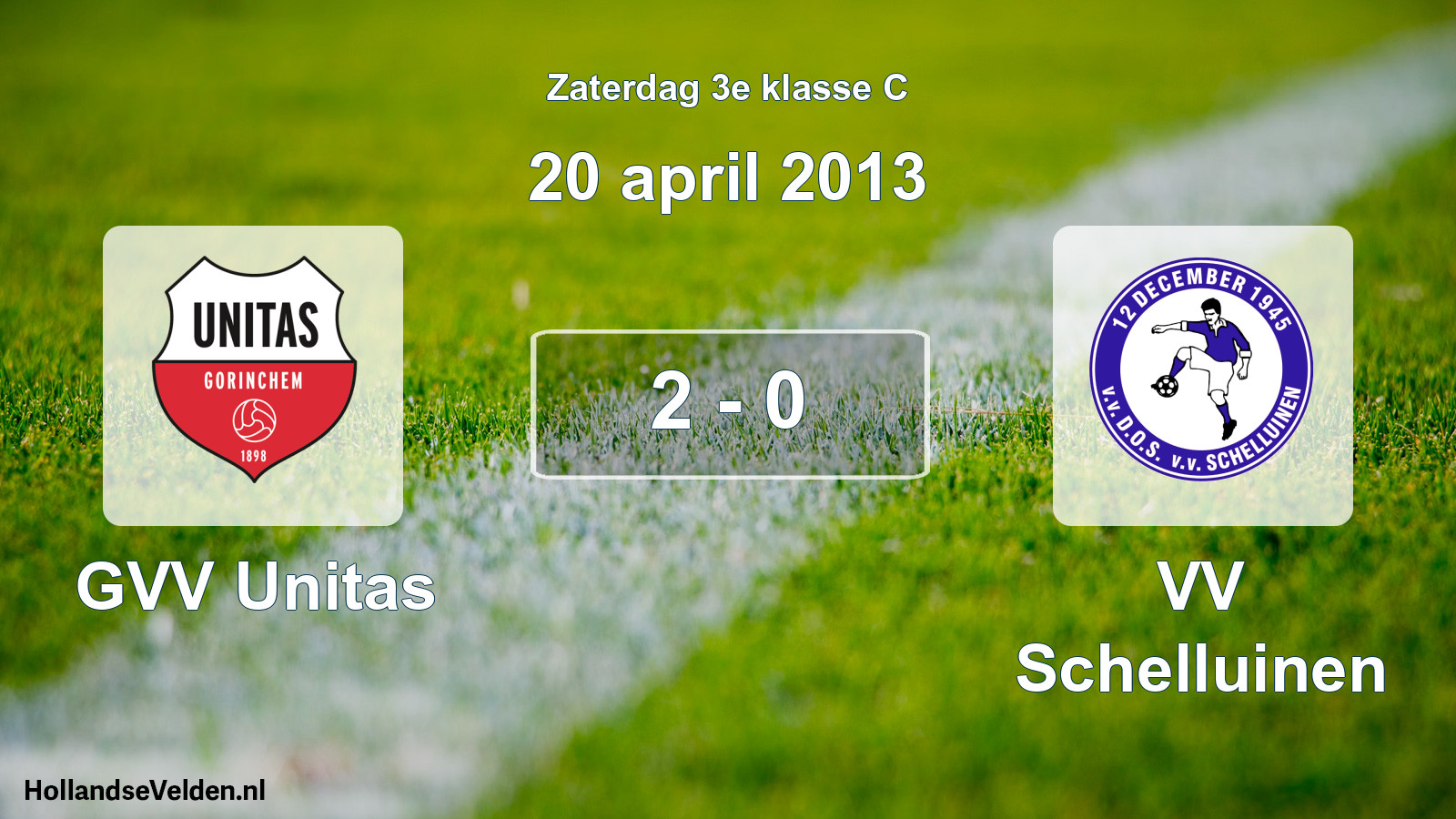 Total number of matches played: GVV Unitas - VV Schelluinen 2 - 0 (20 April 2013)