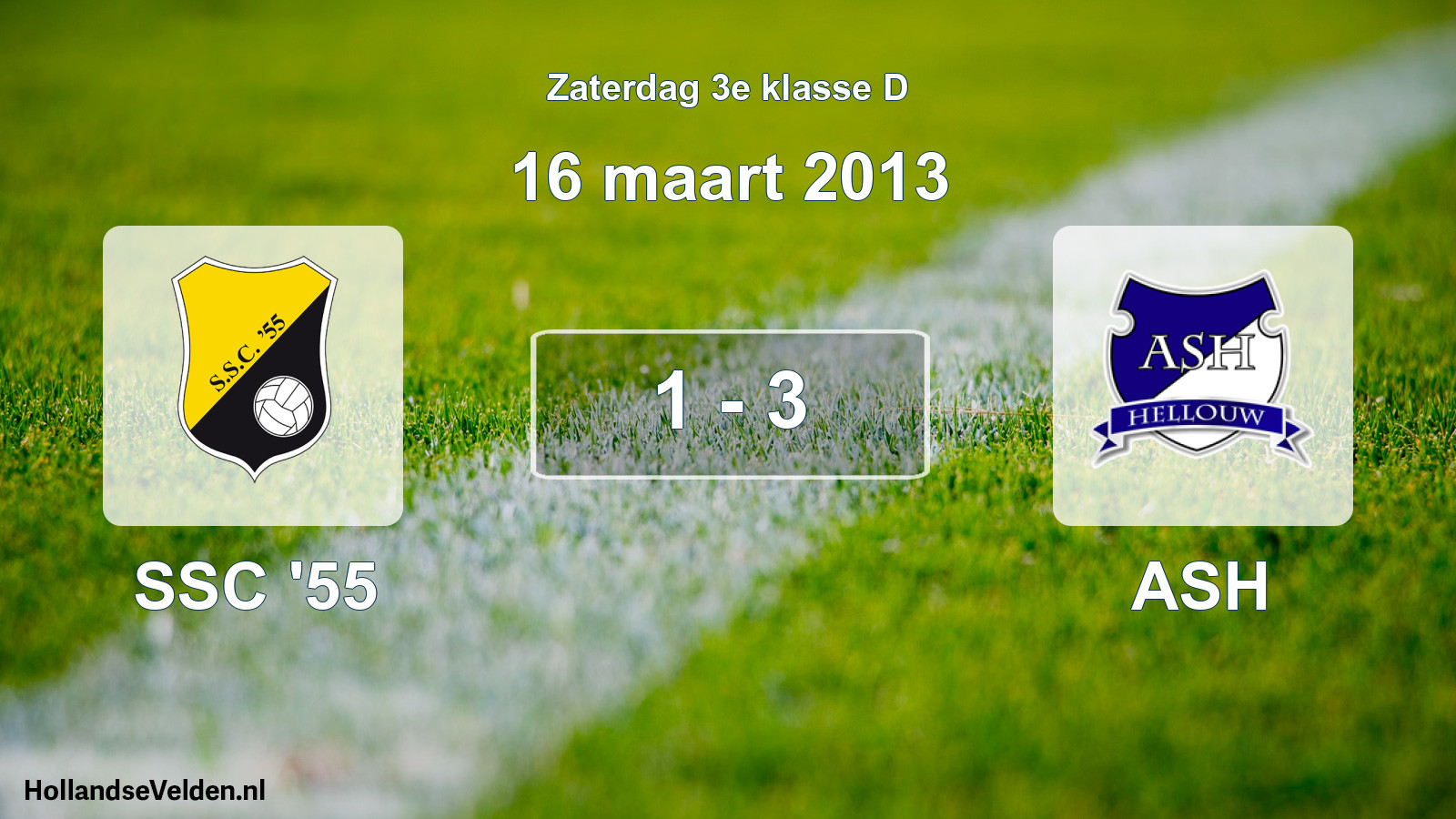 Total number of matches played: SSC '55 - ASH 1 - 3 (16 March 2013)