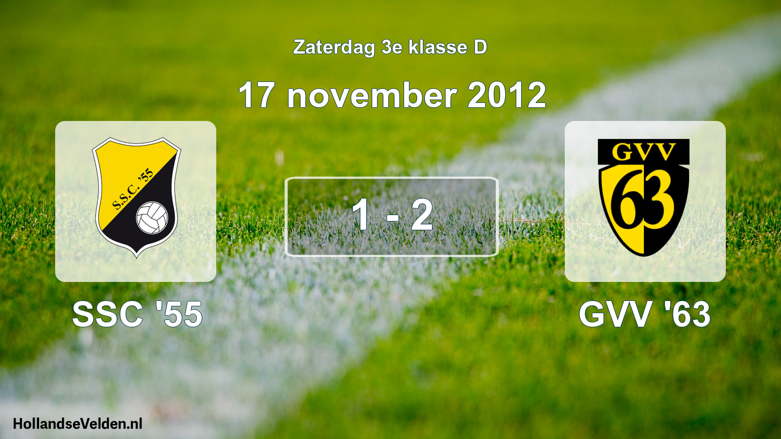 Total number of matches played: SSC '55 - GVV '63 1 - 2 (17 November 2012)