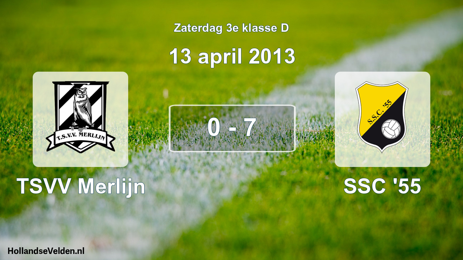 Total number of matches played: TSVV Merlijn - SSC '55 0 - 7 (13 April 2013)