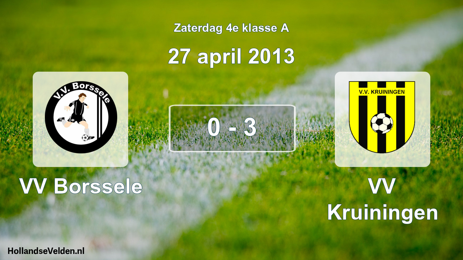 Total number of matches played: VV Borssele - VV Kruiningen 0 - 3 (27 April 2013)