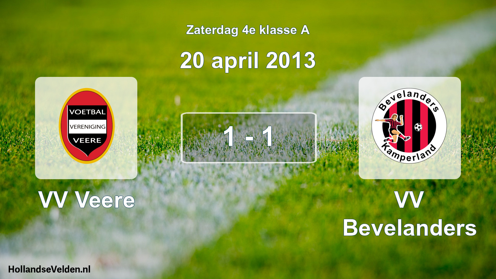 Total number of matches played: VV Veere - VV Bevelanders 1 - 1 (20 April 2013)