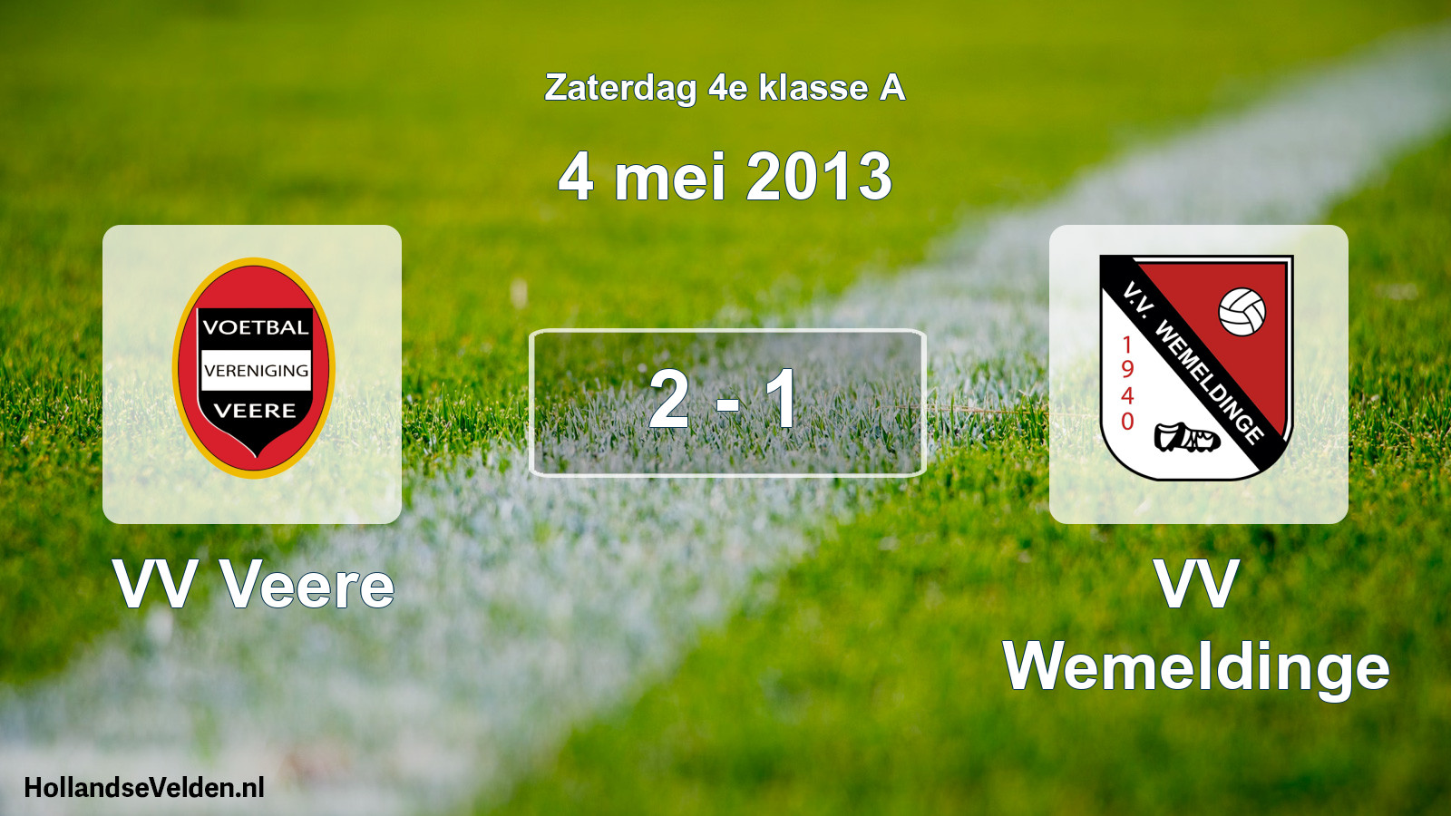 Total number of matches played: VV Veere - VV Wemeldinge 2 - 1 (4 May 2013)