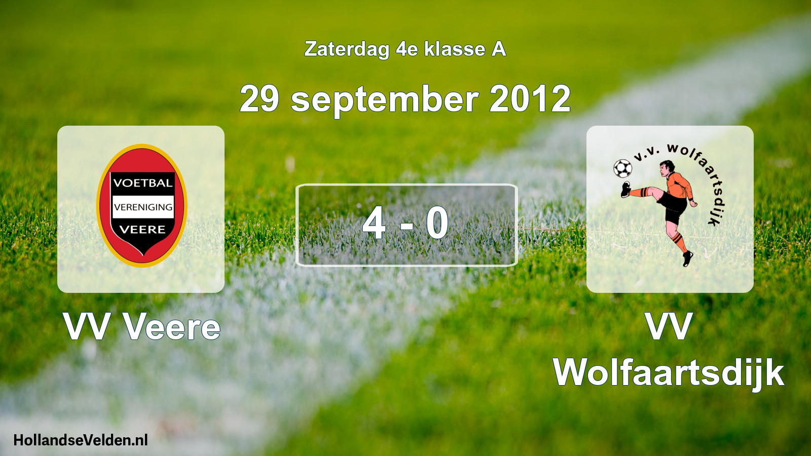 Total number of matches played: VV Veere - VV Wolfaartsdijk 4 - 0 (29 September 2012)