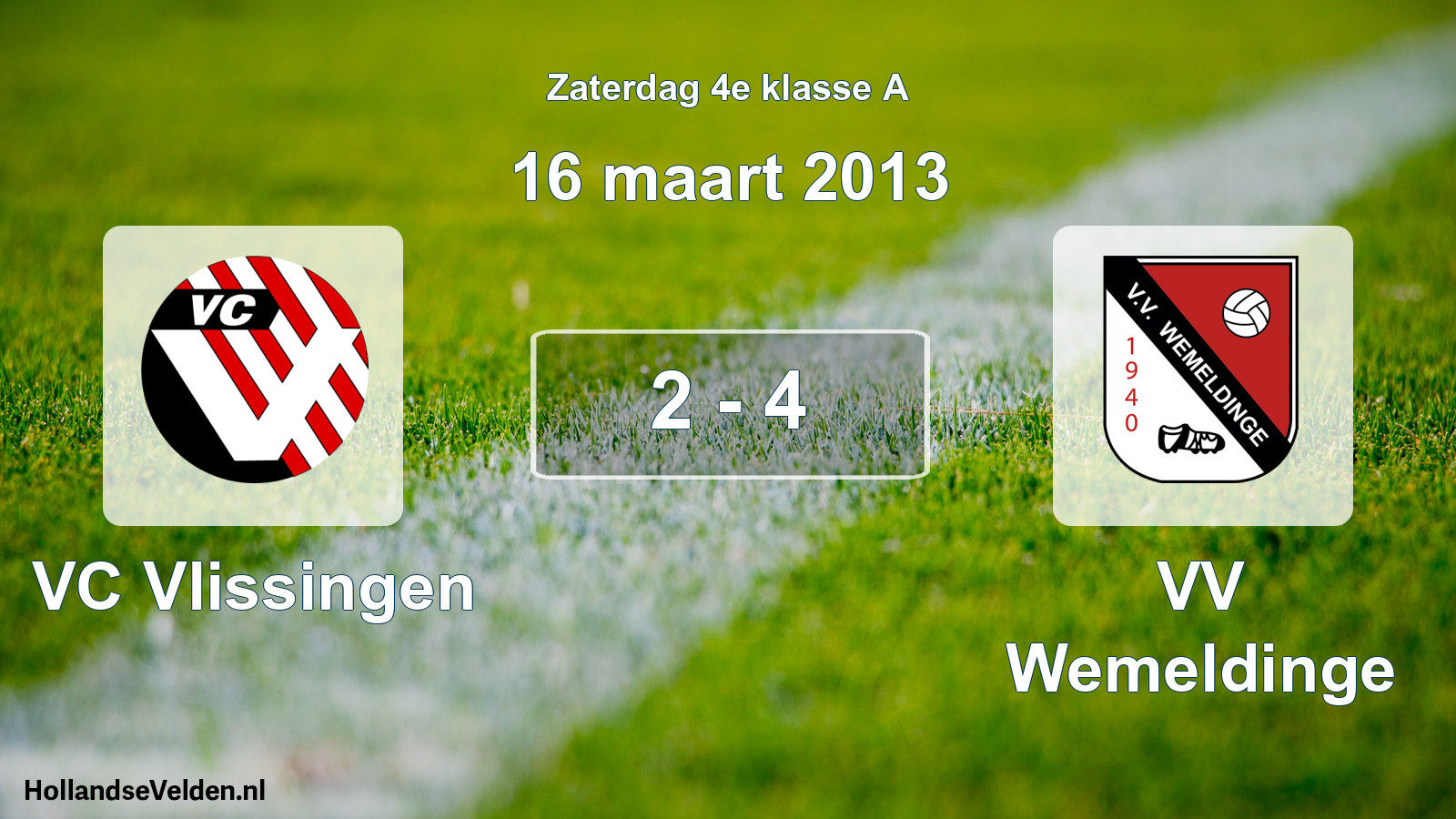 Total number of matches played: VC Vlissingen - VV Wemeldinge 2 - 4 (16 March 2013)