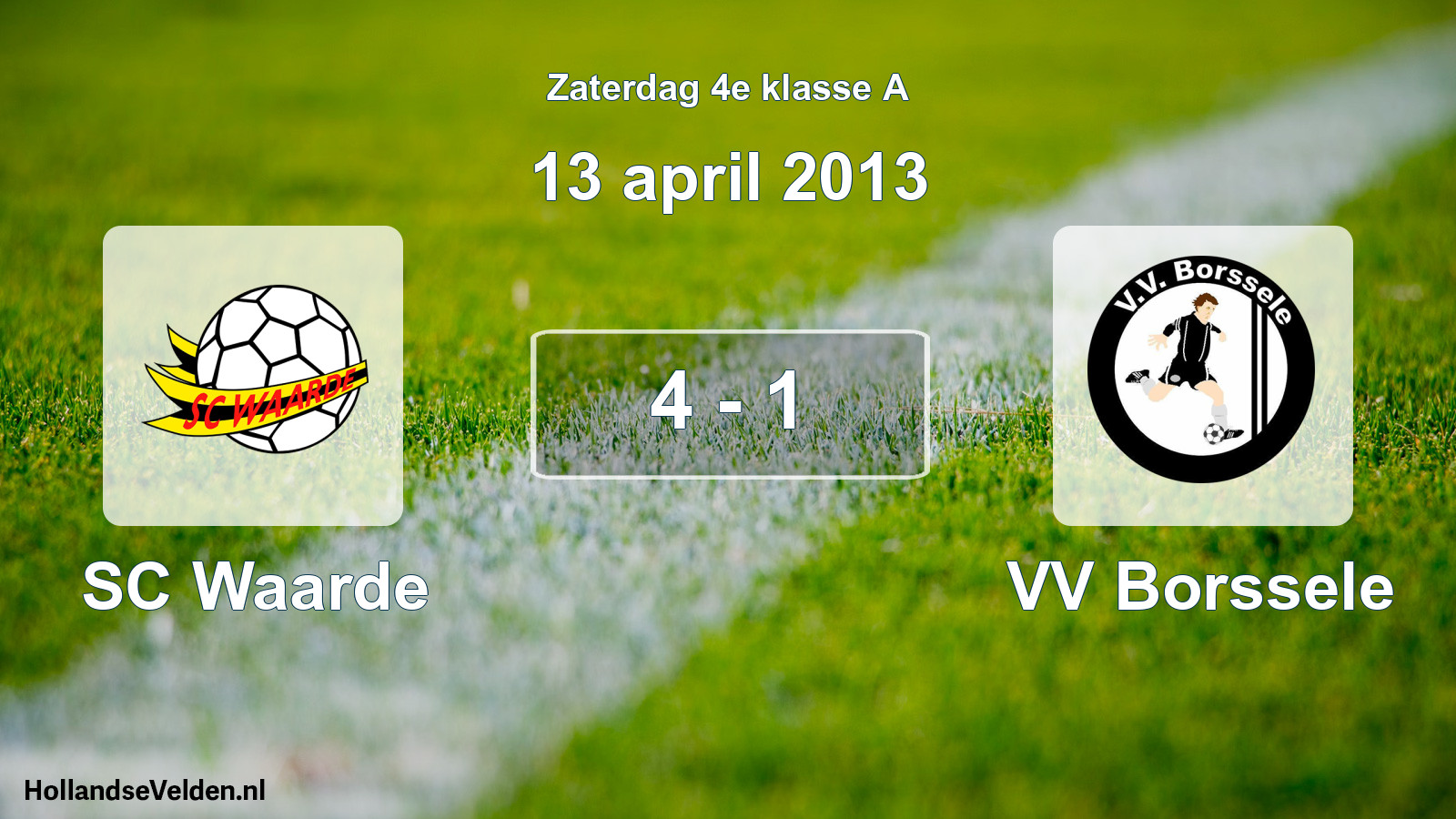 Total number of matches played: SC Waarde - VV Borssele 4 - 1 (13 April 2013)