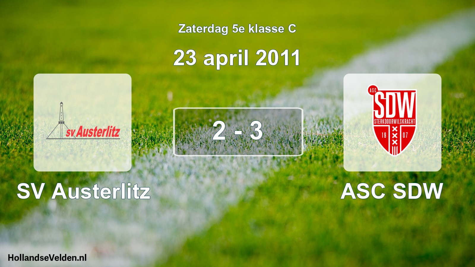 Total number of matches played: SV Austerlitz - ASC SDW 2 - 3 (23 April 2011)