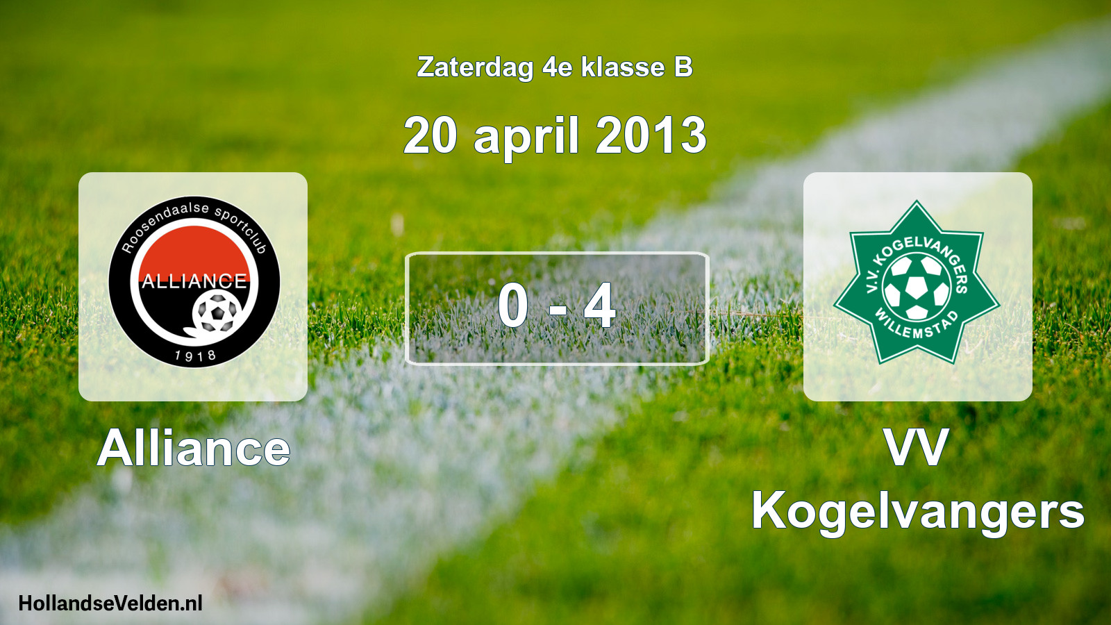 Total number of matches played: Alliance - VV Kogelvangers 0 - 4 (20 April 2013)
