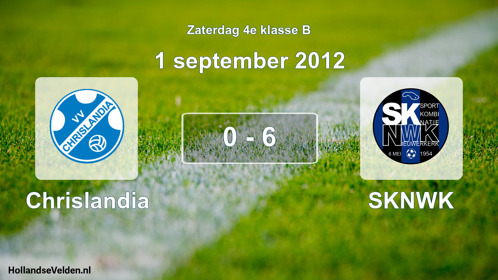 Total number of matches played: Chrislandia - SKNWK 0 - 6 (1 September 2012)