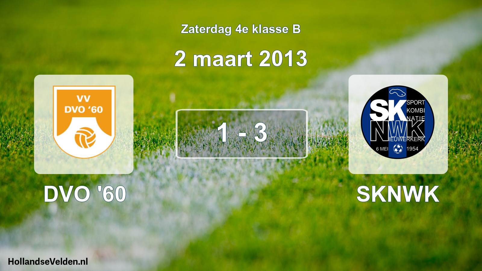 Total number of matches played: DVO '60 - SKNWK 1 - 3 (2 March 2013)