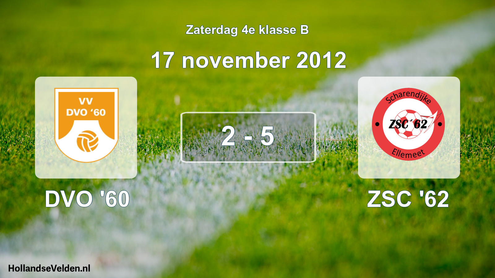 Total number of matches played: DVO '60 - ZSC '62 2 - 5 (17 November 2012)