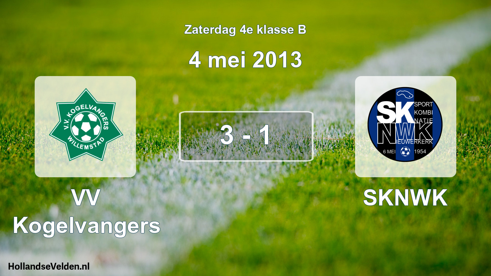 Total number of matches played: VV Kogelvangers - SKNWK 3 - 1 (4 May 2013)
