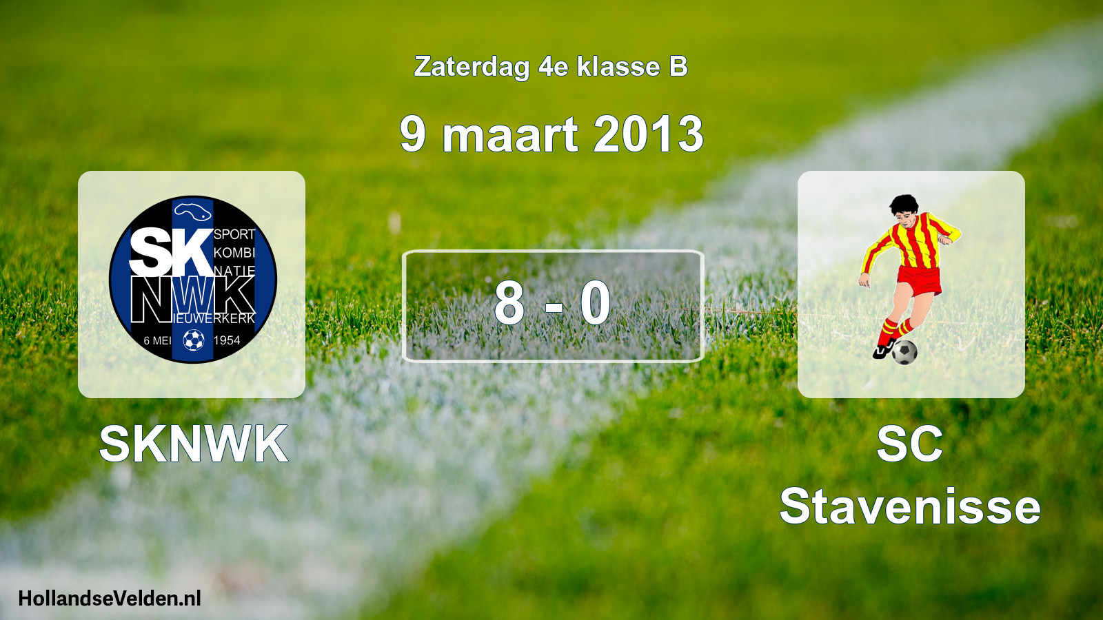 Total number of matches played: SKNWK - SC Stavenisse 8 - 0 (9 March 2013)